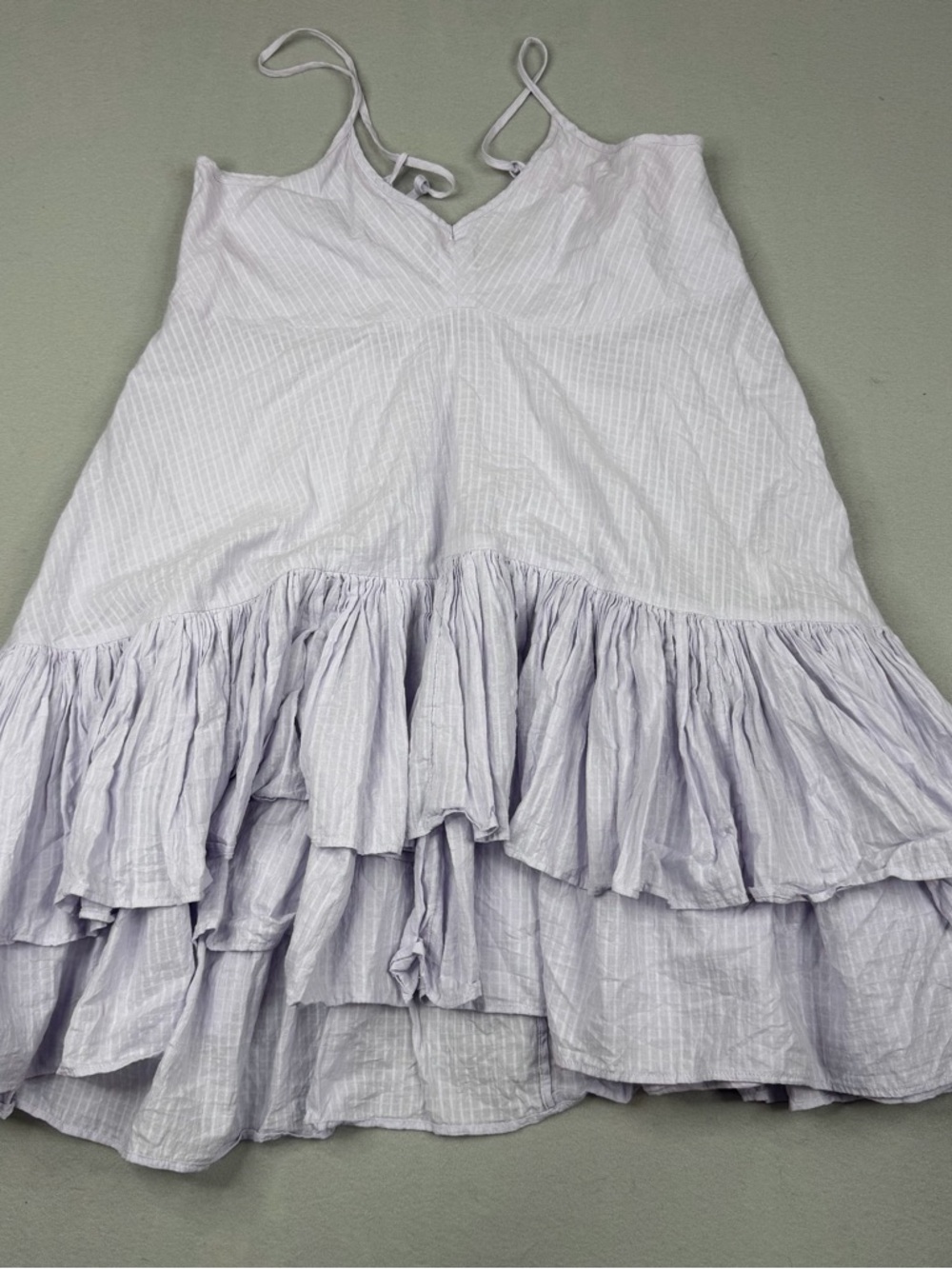 J.Crew Gauze Cotton Tiered Mini Dress Lilac Purple Beach S